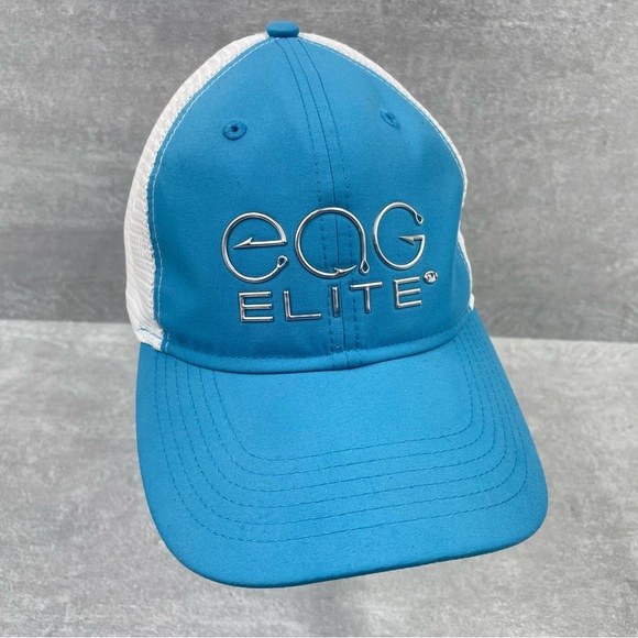 EAG Elite Hat Baseball Ball Cap ADJUSTABLE Blue White Relaxed Fit Mesh Back - Picture 1 of 9